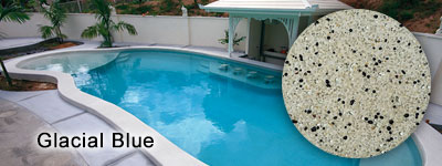 Glacial Blue Glass Pebble interior pool finish